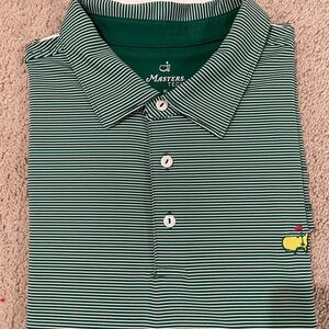 Masters Green Striped Men's Polo Shirt XL